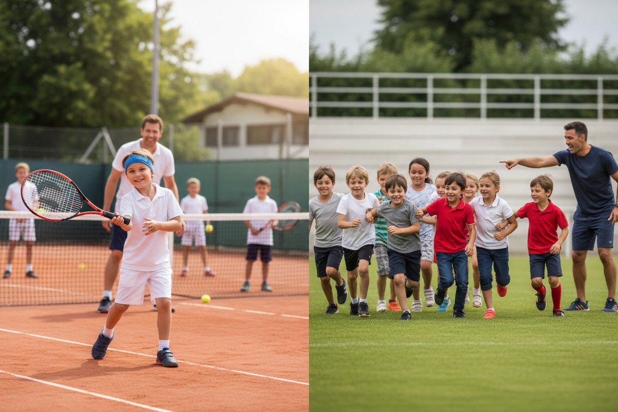 Jak tenis wspiera rozwój dziecka na tle sportu grupowego